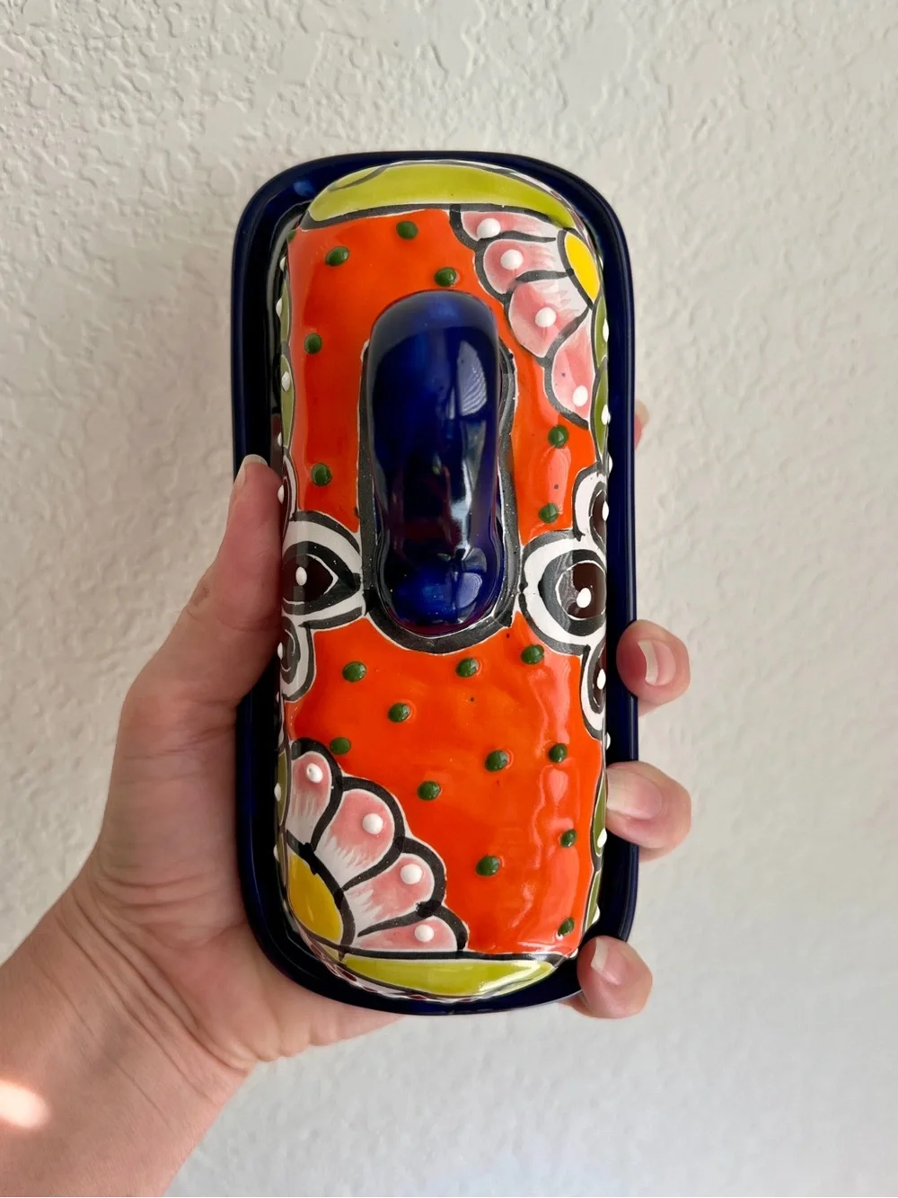 Mexican Talavera Ceramic Butter Artisan Handcrafted Pottery